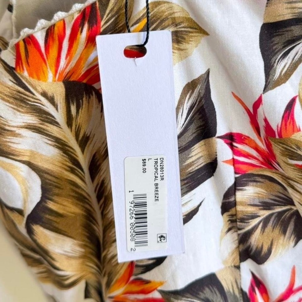 Steve Madden Tropical Floral Mini Dress Adjustable Straps Flowy Summer Dress - Picture 6 of 8